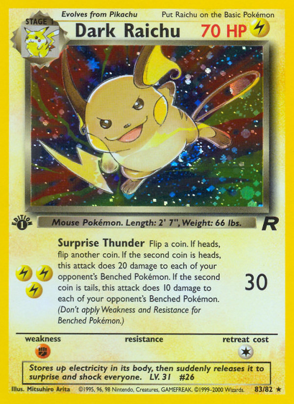 Dark Raichu (83/82) [Team Rocket 1st Edition] | Exor Games Bridgewater