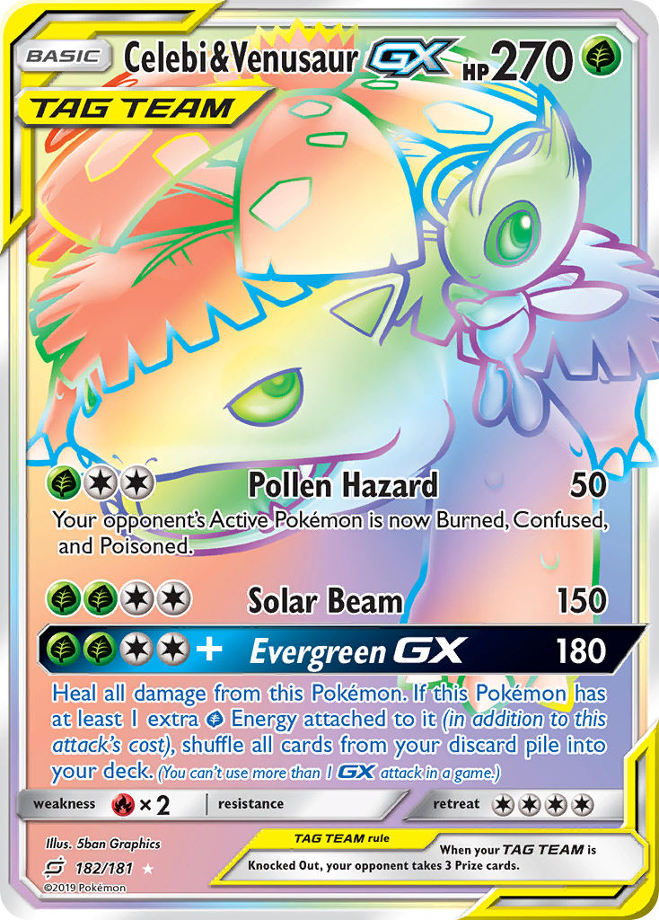 Celebi & Venusaur GX (182/181) [Sun & Moon: Team Up] | Exor Games Bridgewater