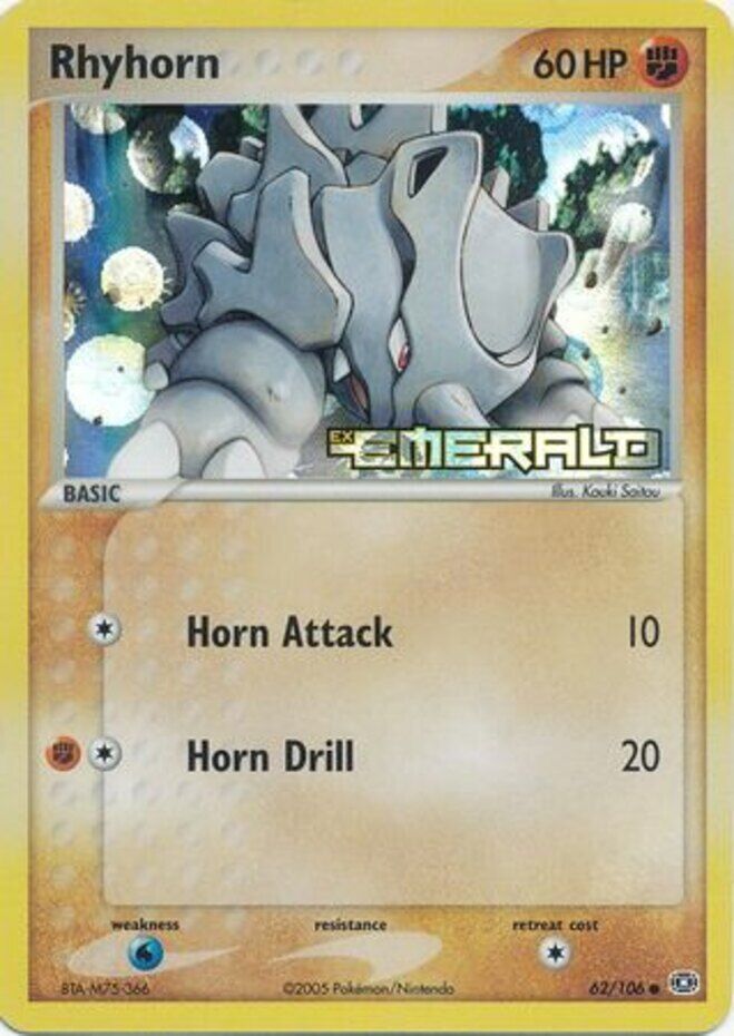 Rhyhorn (62/106) (Stamped) [EX: Emerald] | Exor Games Bridgewater