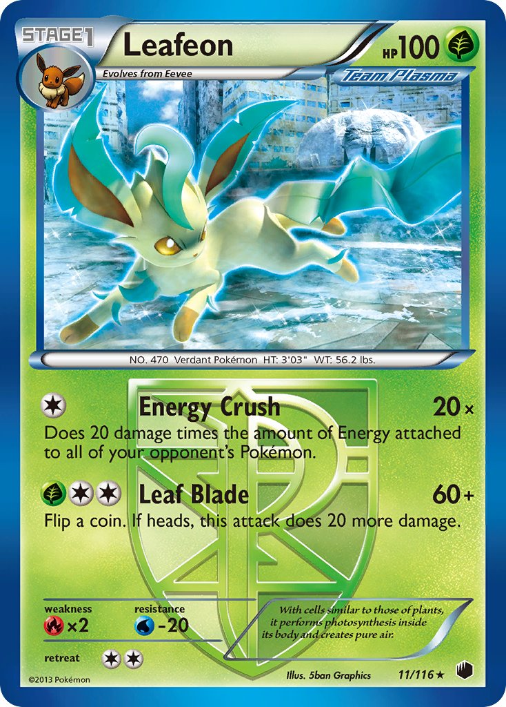 Leafeon (11/116) (Theme Deck Exclusive) [Black & White: Plasma Freeze] | Exor Games Bridgewater