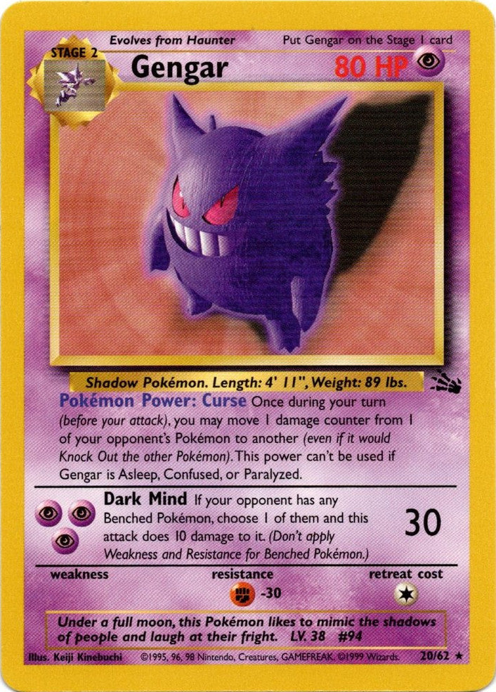 Gengar (20/62) [Fossil Unlimited] | Exor Games Bridgewater