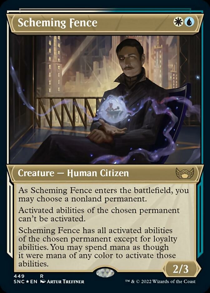 Scheming Fence (Showcase Art Deco Foil Etched) [Streets of New Capenna] | Exor Games Bridgewater