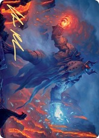 Aegar, the Freezing Flame (Gold-Stamped Signature) [Kaldheim: Art Series] | Exor Games Bridgewater