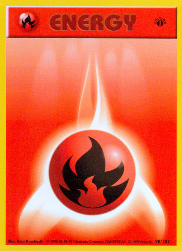 Fire Energy (98/102) (Shadowless) [Base Set 1st Edition] | Exor Games Bridgewater