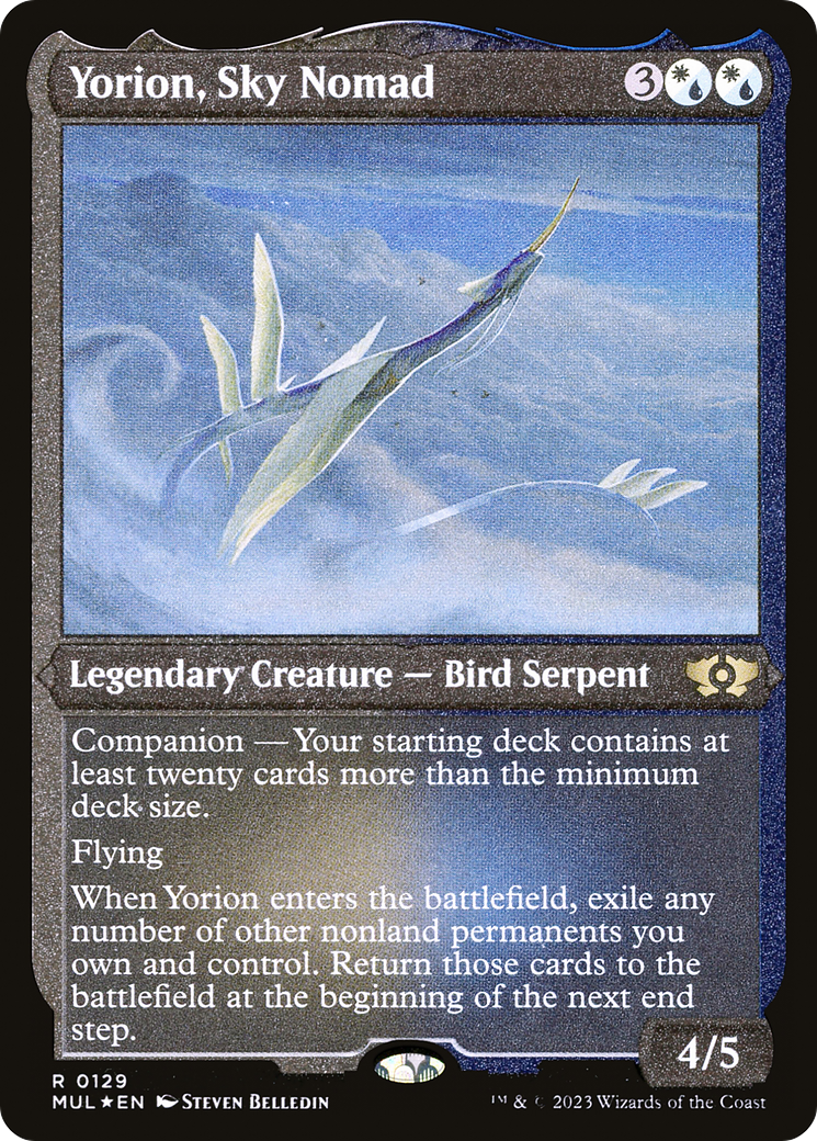 Yorion, Sky Nomad (Foil Etched) [Multiverse Legends] | Exor Games Bridgewater