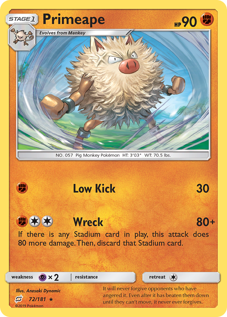 Primeape (72/181) [Sun & Moon: Team Up] | Exor Games Bridgewater