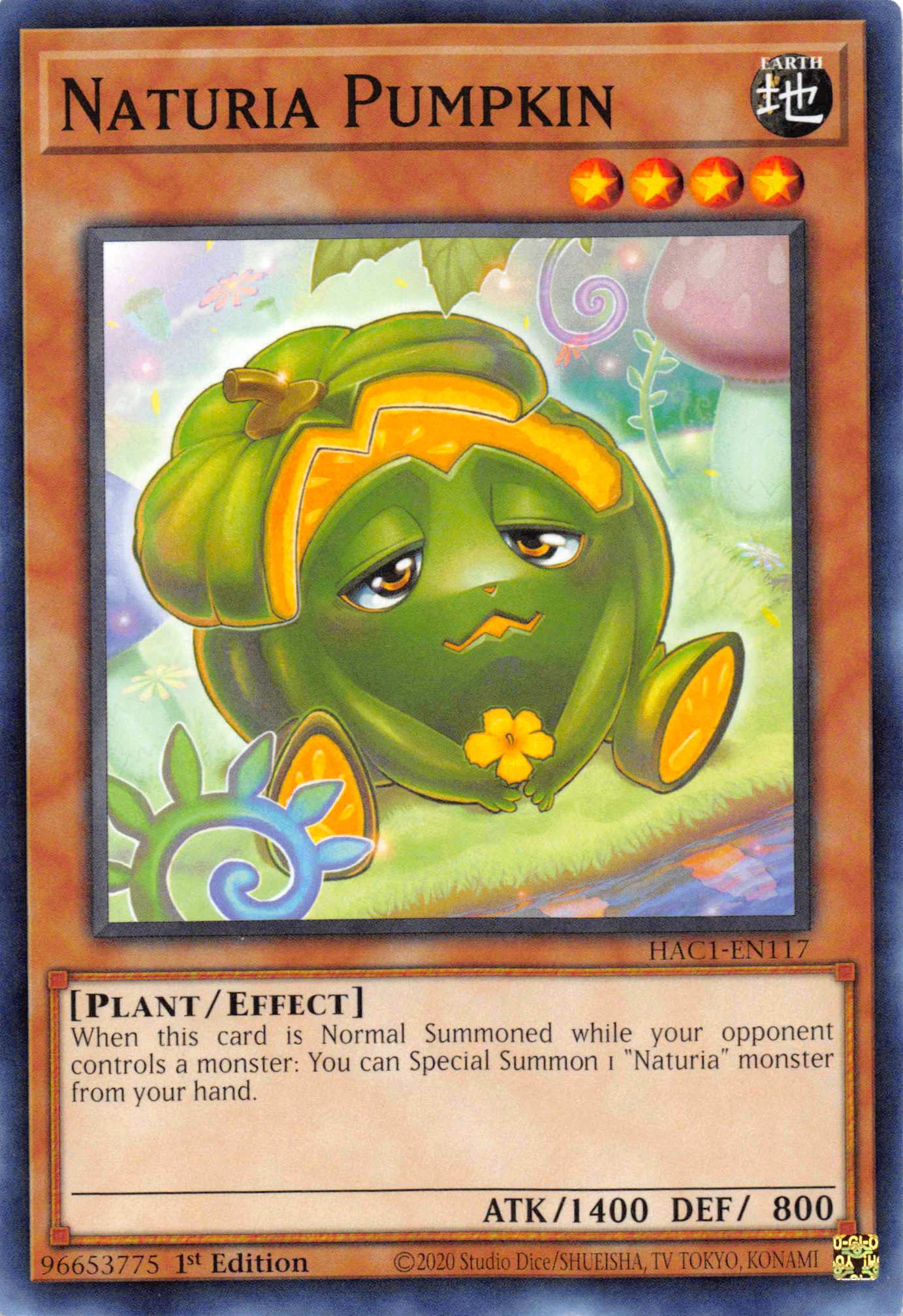 Naturia Pumpkin (Duel Terminal) [HAC1-EN117] Parallel Rare | Exor Games Bridgewater