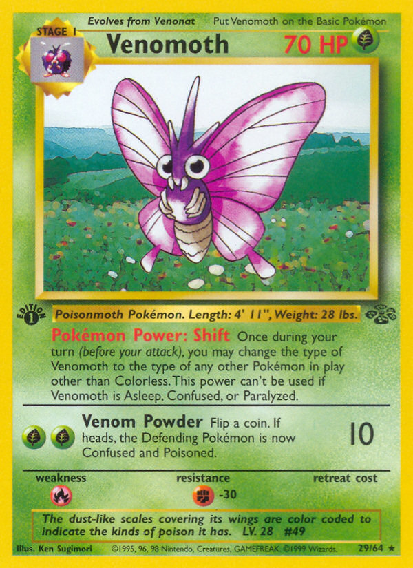 Venomoth (29/64) [Jungle 1st Edition] | Exor Games Bridgewater