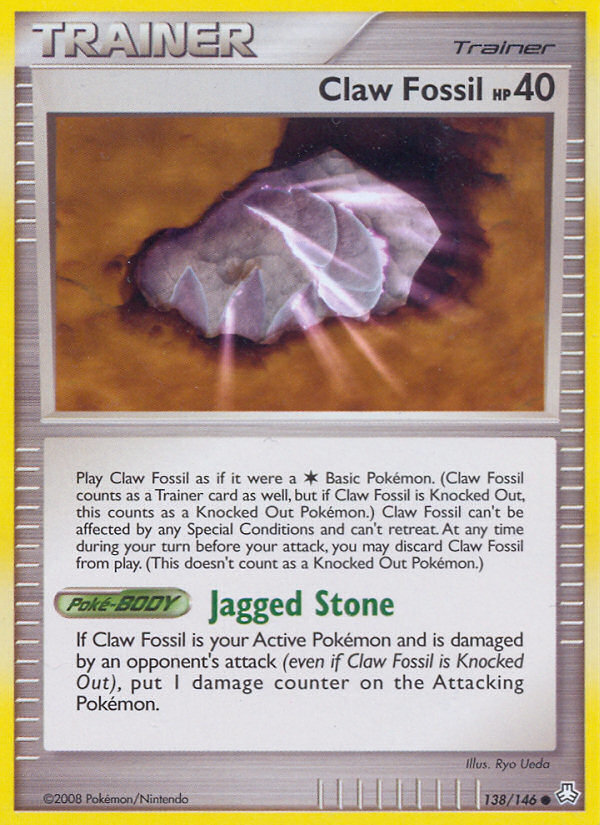 Claw Fossil (138/146) [Diamond & Pearl: Legends Awakened] | Exor Games Bridgewater