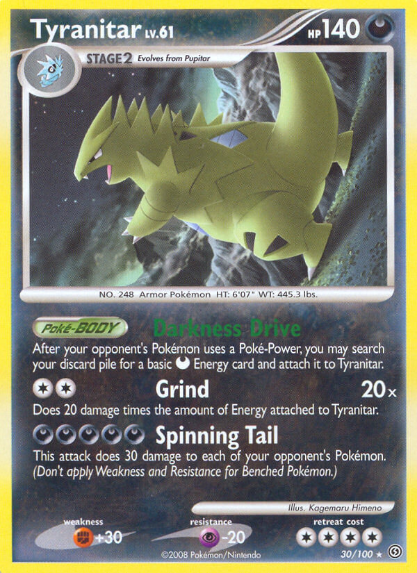 Tyranitar (30/100) (Theme Deck Exclusive) [Diamond & Pearl: Stormfront] | Exor Games Bridgewater