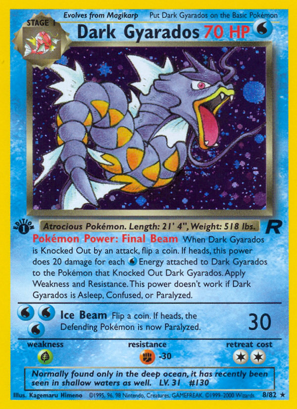 Dark Gyarados (8/82) [Team Rocket 1st Edition] | Exor Games Bridgewater