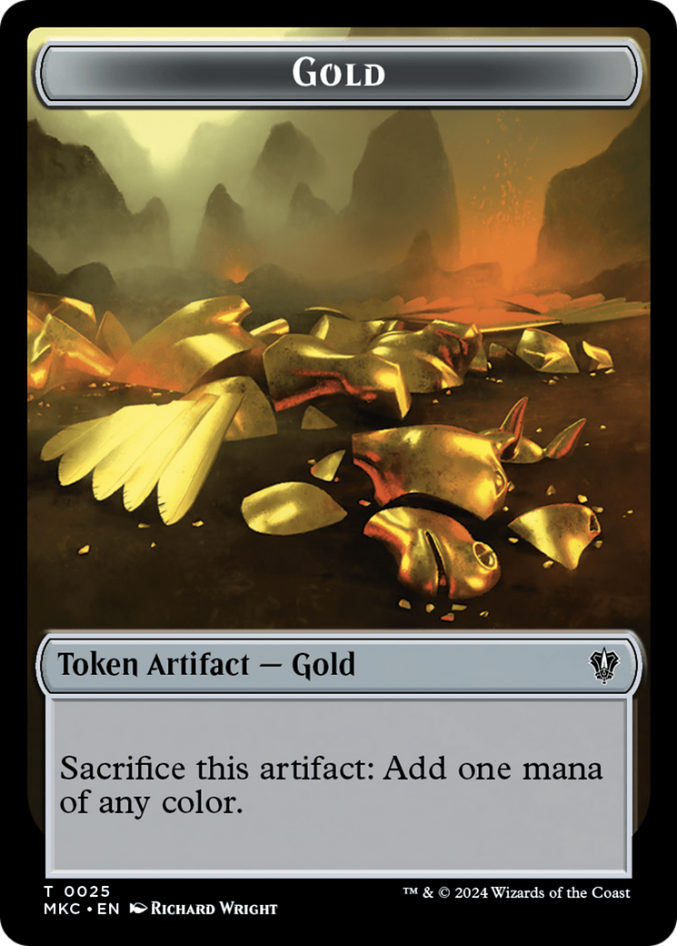 Gold // Treasure Double-Sided Token [Murders at Karlov Manor Commander Tokens] | Exor Games Bridgewater