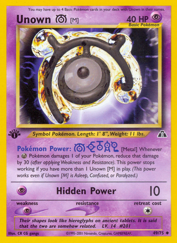 Unown [M] (49/75) [Neo Discovery 1st Edition] | Exor Games Bridgewater