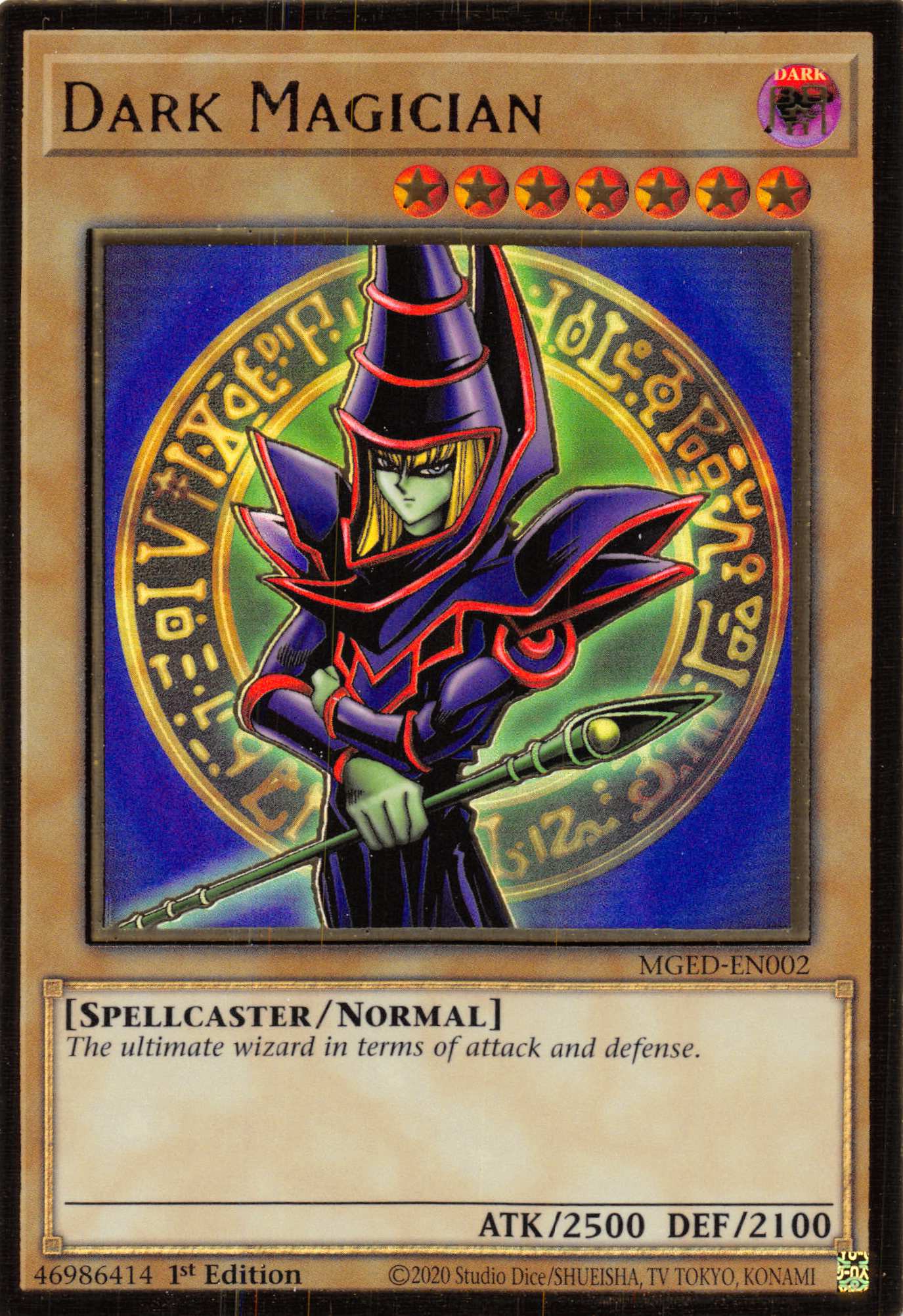 Dark Magician (Alternate Art) [MGED-EN002] Gold Rare | Exor Games Bridgewater