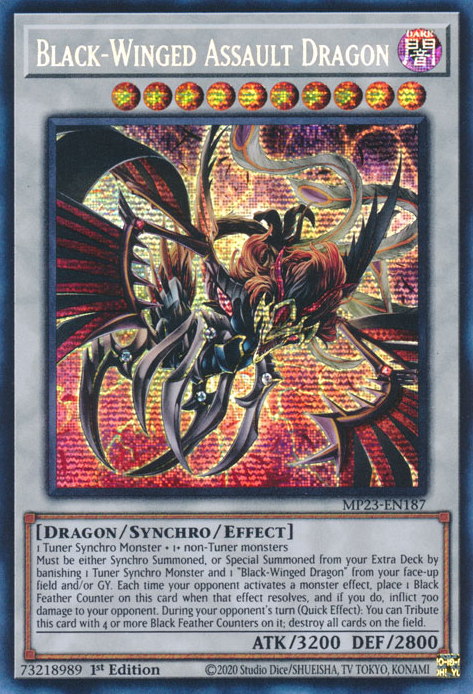 Black-Winged Assault Dragon [MP23-EN187] Prismatic Secret Rare | Exor Games Bridgewater