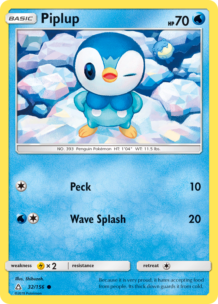 Piplup (32/156) [Sun & Moon: Ultra Prism] | Exor Games Bridgewater