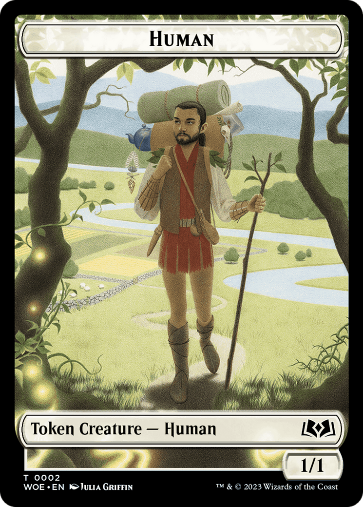 Human // Food (0013) Double-Sided Token [Wilds of Eldraine Tokens] | Exor Games Bridgewater