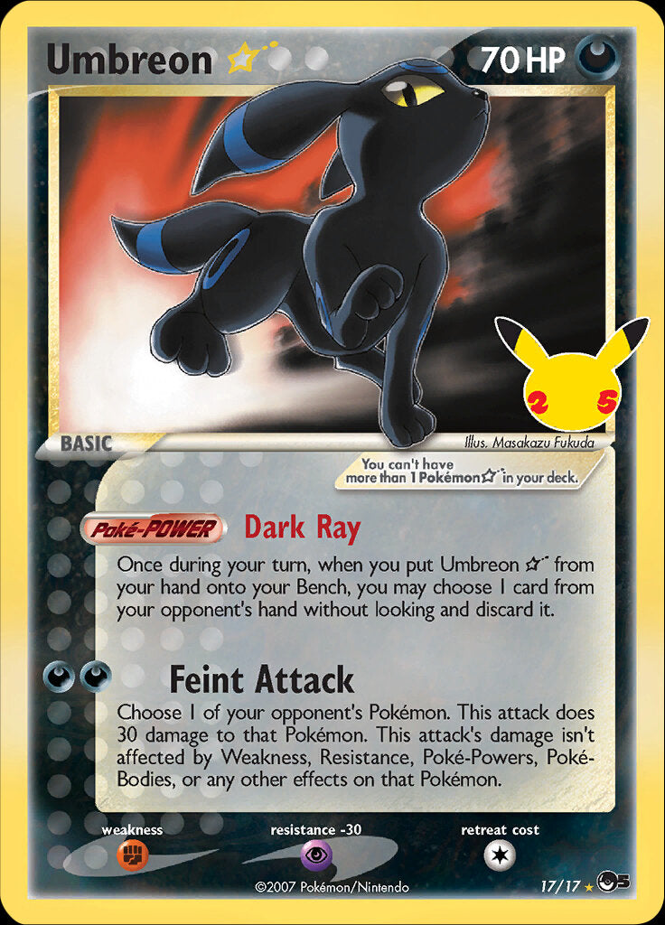 Umbreon (17/17) (Star) [Celebrations: 25th Anniversary - Classic Collection] | Exor Games Bridgewater