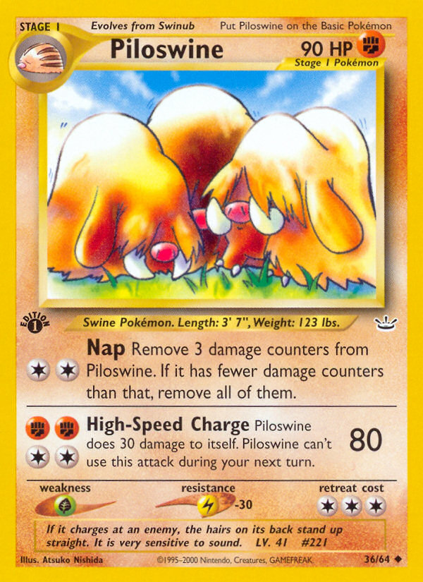 Piloswine (36/64) [Neo Revelation 1st Edition] | Exor Games Bridgewater