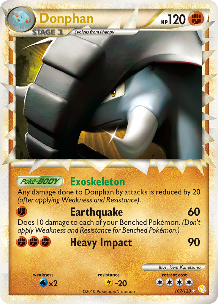 Donphan (107/123) [HeartGold & SoulSilver: Base Set] | Exor Games Bridgewater