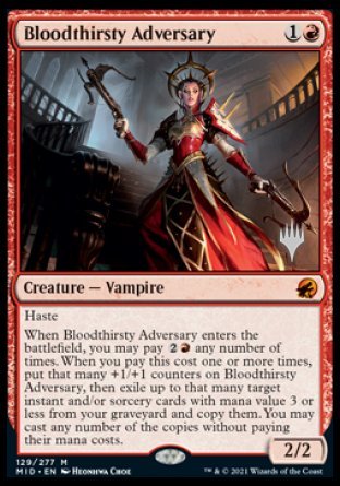 Bloodthirsty Adversary (Promo Pack) [Innistrad: Midnight Hunt Promos] | Exor Games Bridgewater