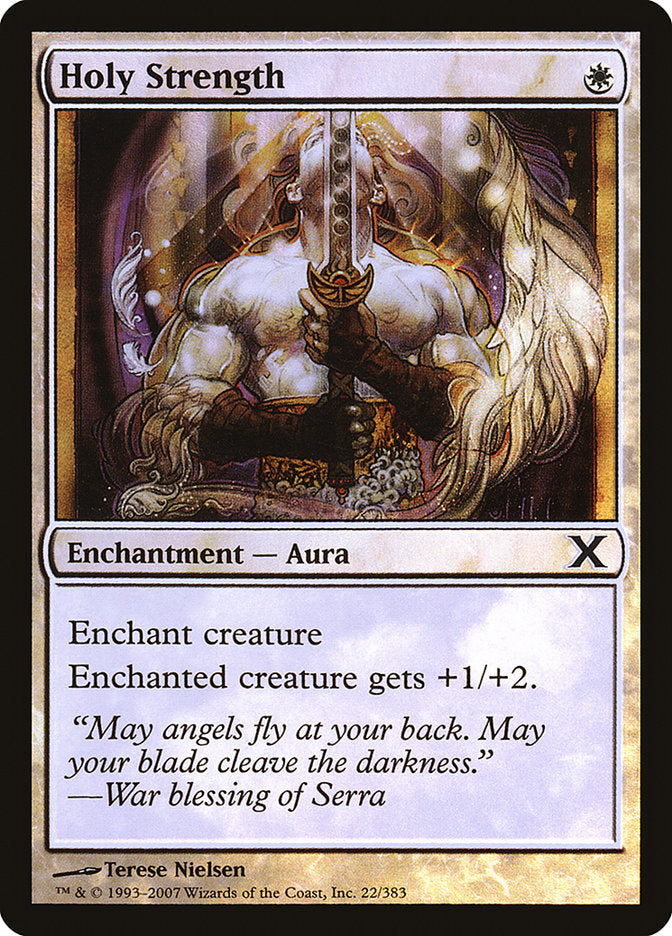 Holy Strength (Premium Foil) [Tenth Edition] | Exor Games Bridgewater
