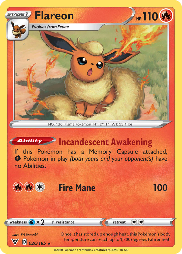 Flareon (026/185) [Sword & Shield: Vivid Voltage] | Exor Games Bridgewater