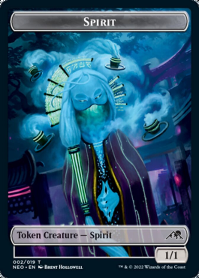 Spirit Token (002) [Kamigawa: Neon Dynasty Tokens] | Exor Games Bridgewater