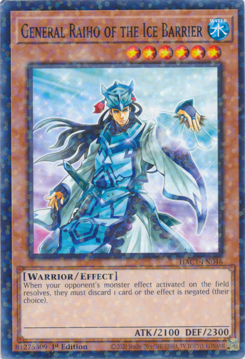 General Raiho of the Ice Barrier (Duel Terminal) [HAC1-EN046] Common | Exor Games Bridgewater