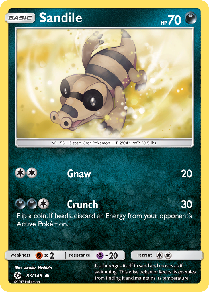 Sandile (83/149) [Sun & Moon: Base Set] | Exor Games Bridgewater