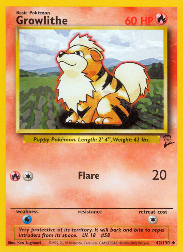 Growlithe (42/130) [Base Set 2] | Exor Games Bridgewater