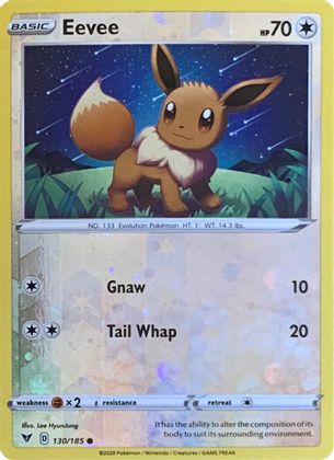 Eevee (130/185) (Reverse Cosmos Holo) [Sword & Shield: Vivid Voltage] | Exor Games Bridgewater