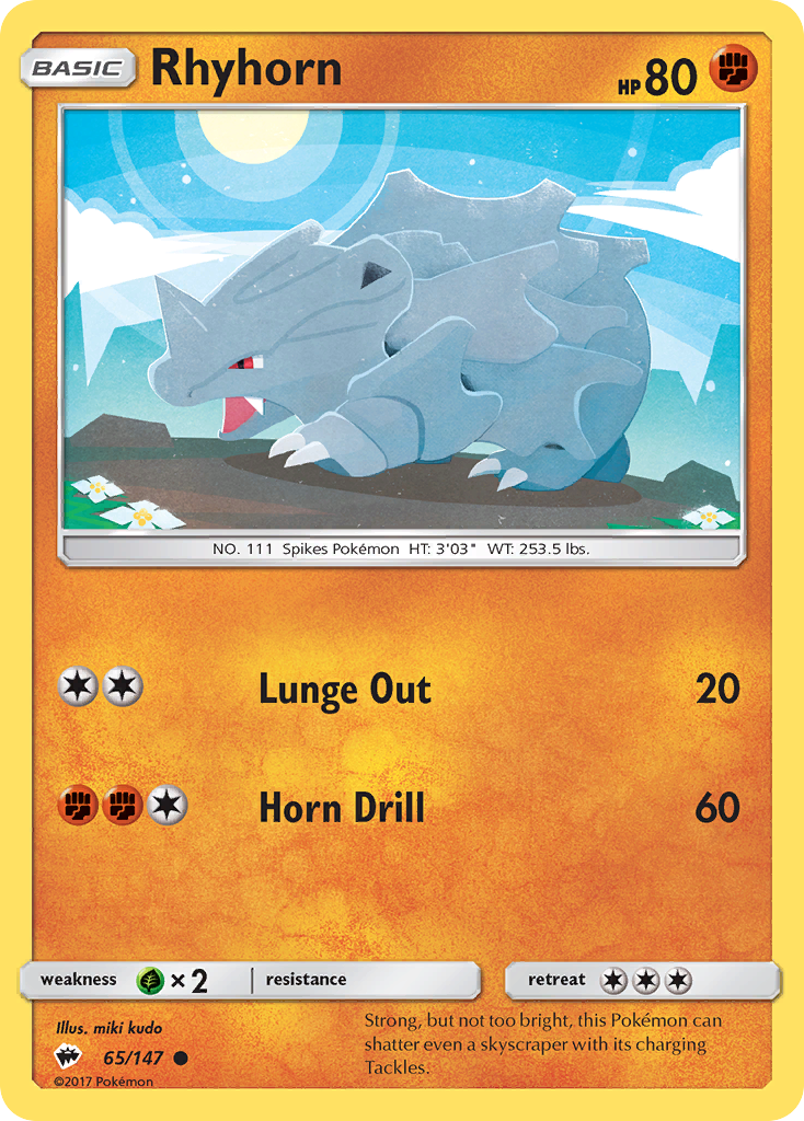 Rhyhorn (65/147) [Sun & Moon: Burning Shadows] | Exor Games Bridgewater