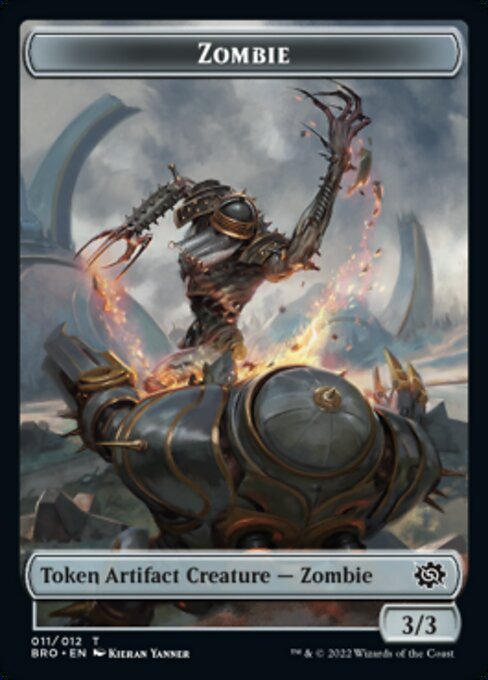 Powerstone // Zombie Double-Sided Token [The Brothers' War Tokens] | Exor Games Bridgewater