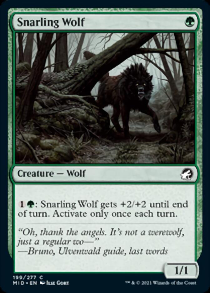 Snarling Wolf [Innistrad: Midnight Hunt] | Exor Games Bridgewater