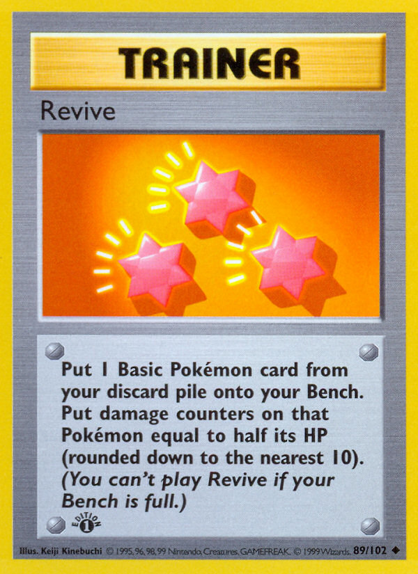 Revive (89/102) (Shadowless) [Base Set 1st Edition] | Exor Games Bridgewater