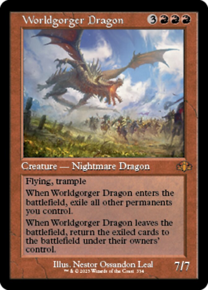 Worldgorger Dragon (Retro) [Dominaria Remastered] | Exor Games Bridgewater