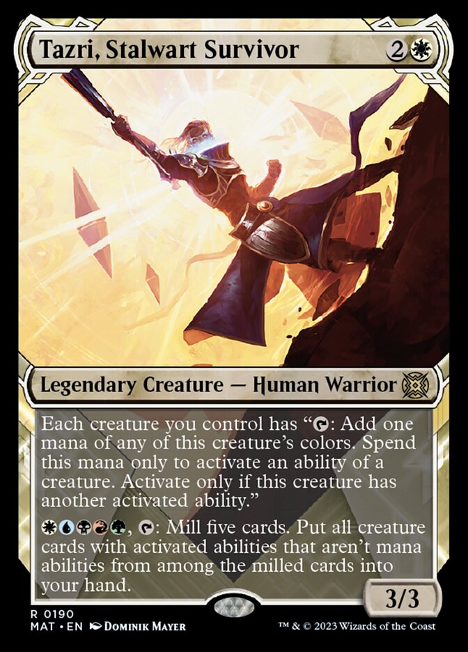 Tazri, Stalwart Survivor (Showcase Halo Foil) [March of the Machine: The Aftermath] | Exor Games Bridgewater