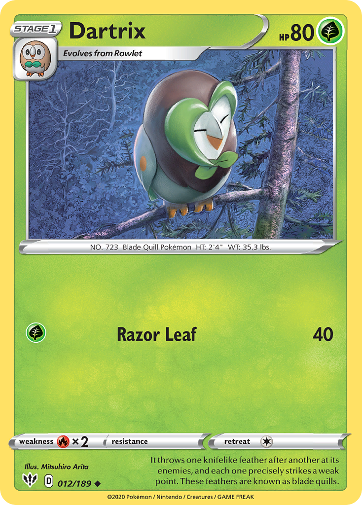 Dartrix (012/189) [Sword & Shield: Darkness Ablaze] | Exor Games Bridgewater