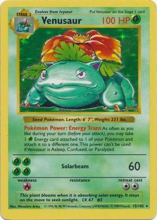 Venusaur (15/102) [Base Set Shadowless Unlimited] | Exor Games Bridgewater