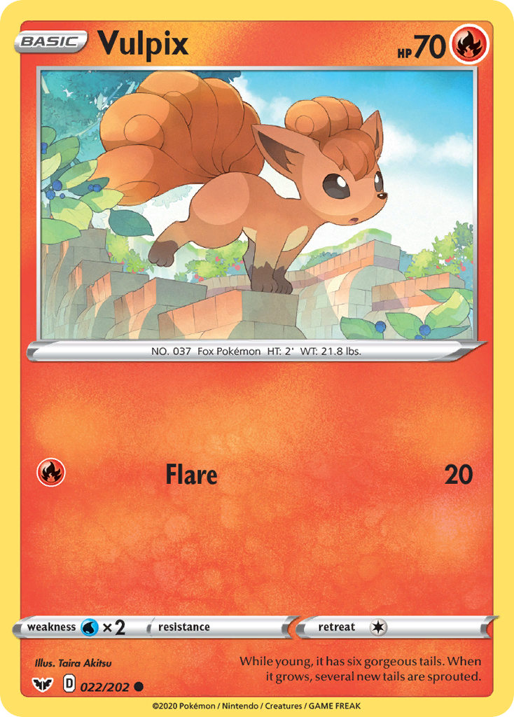 Vulpix (022/202) [Sword & Shield: Base Set] | Exor Games Bridgewater