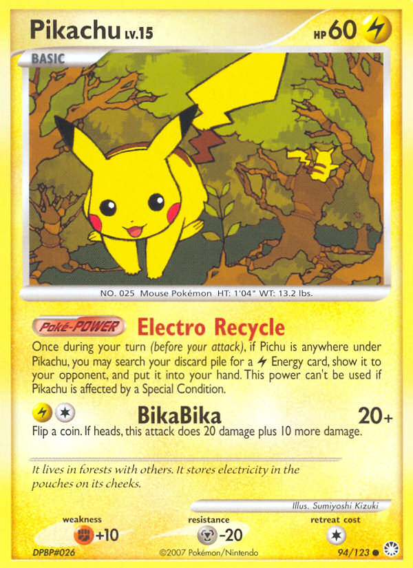 Pikachu (94/123) [Diamond & Pearl: Mysterious Treasures] | Exor Games Bridgewater