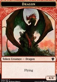 Dragon (006) // Gold (010) Double-sided Token [Commander 2017 Tokens] | Exor Games Bridgewater