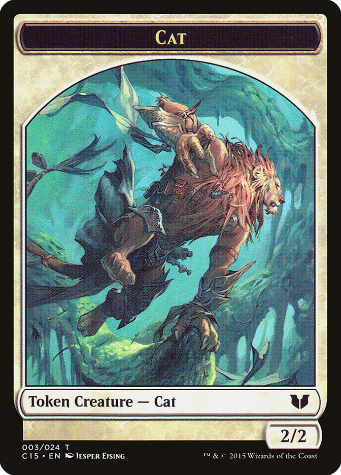 Cat // Zombie Double-Sided Token [Commander 2015 Tokens] | Exor Games Bridgewater