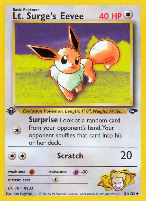 Lt. Surge's Eevee (51/132) [Gym Challenge 1st Edition] | Exor Games Bridgewater