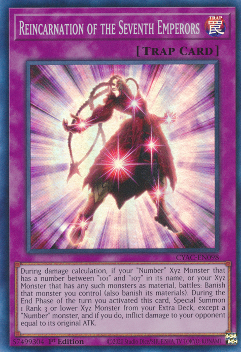 Reincarnation of the Seventh Emperors [CYAC-EN098] Super Rare | Exor Games Bridgewater