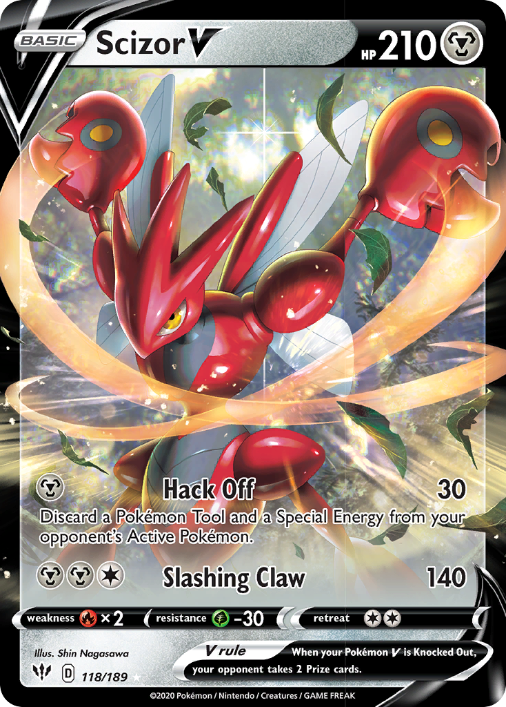 Scizor V (118/189) [Sword & Shield: Darkness Ablaze] | Exor Games Bridgewater