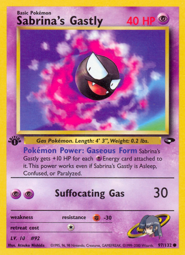 Sabrina's Gastly (97/132) [Gym Challenge 1st Edition] | Exor Games Bridgewater