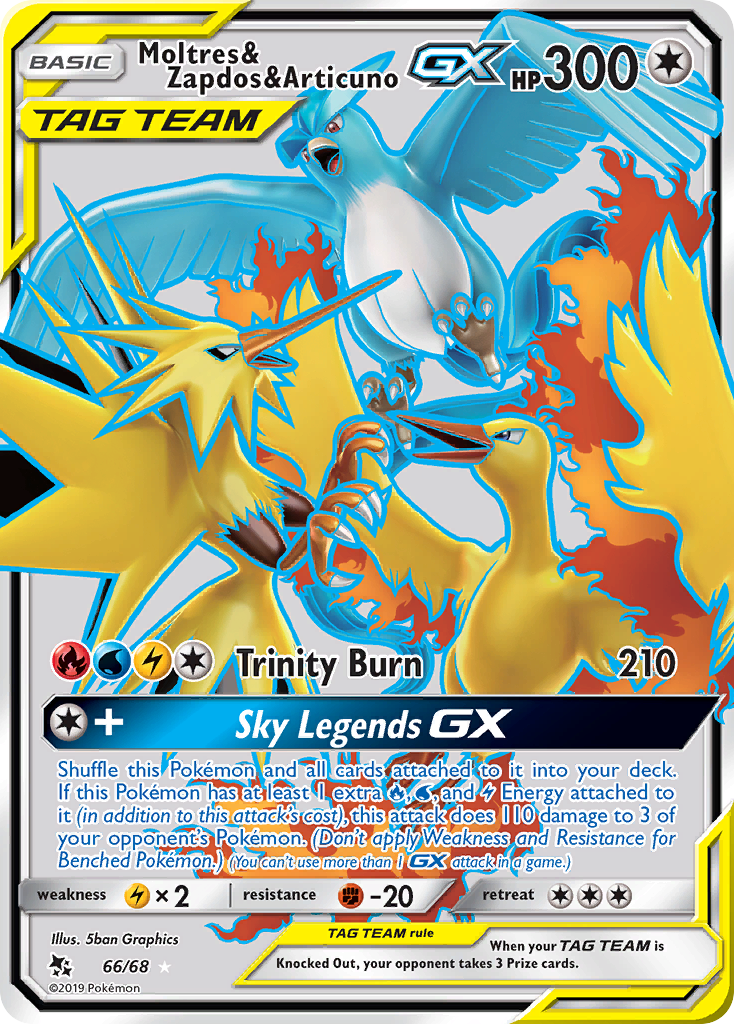 Moltres & Zapdos & Articuno GX (66/68) [Sun & Moon: Hidden Fates] | Exor Games Bridgewater