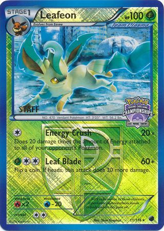 Leafeon (11/116) (States Championship Promo Staff) [Black & White: Plasma Freeze] | Exor Games Bridgewater